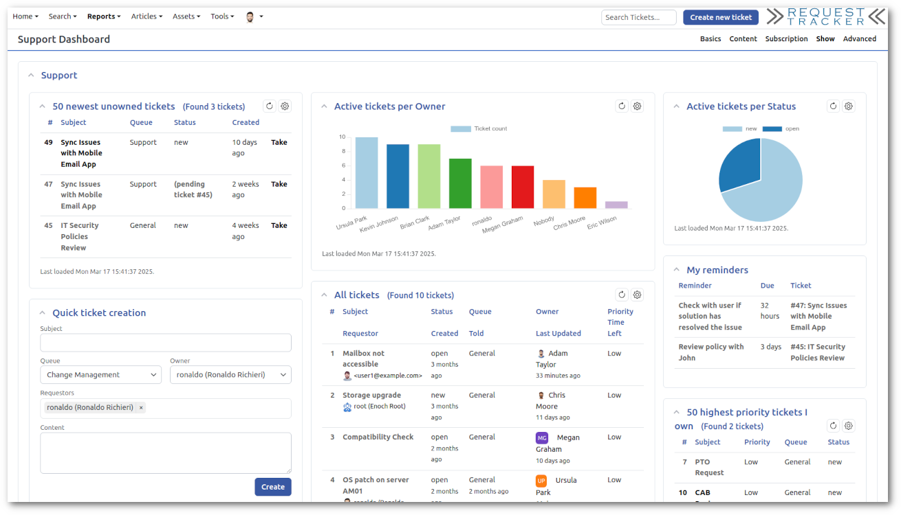 Screenshot of RT